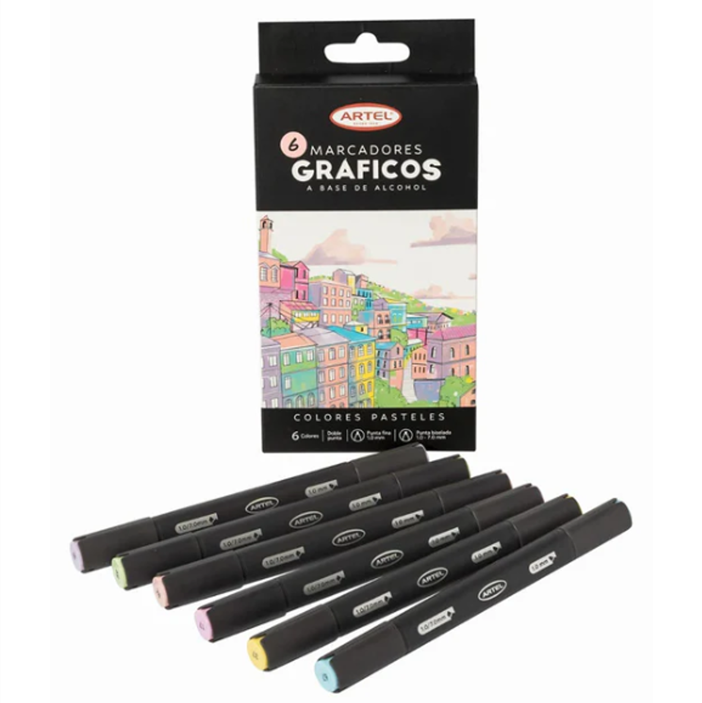 Marcadores Gráficos a Base de Alcohol Artel - Set 6 Colores Pastel 3