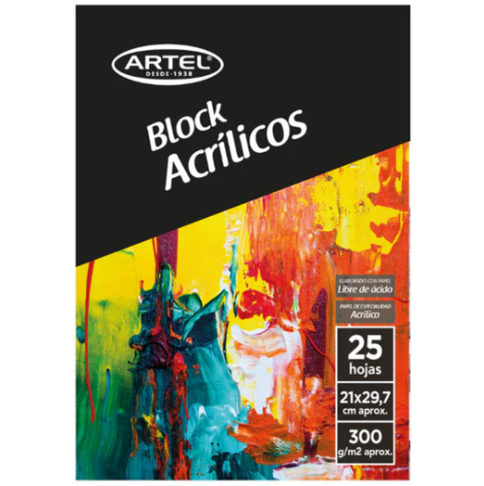 Block Papel para Acrílico Artel A4 1