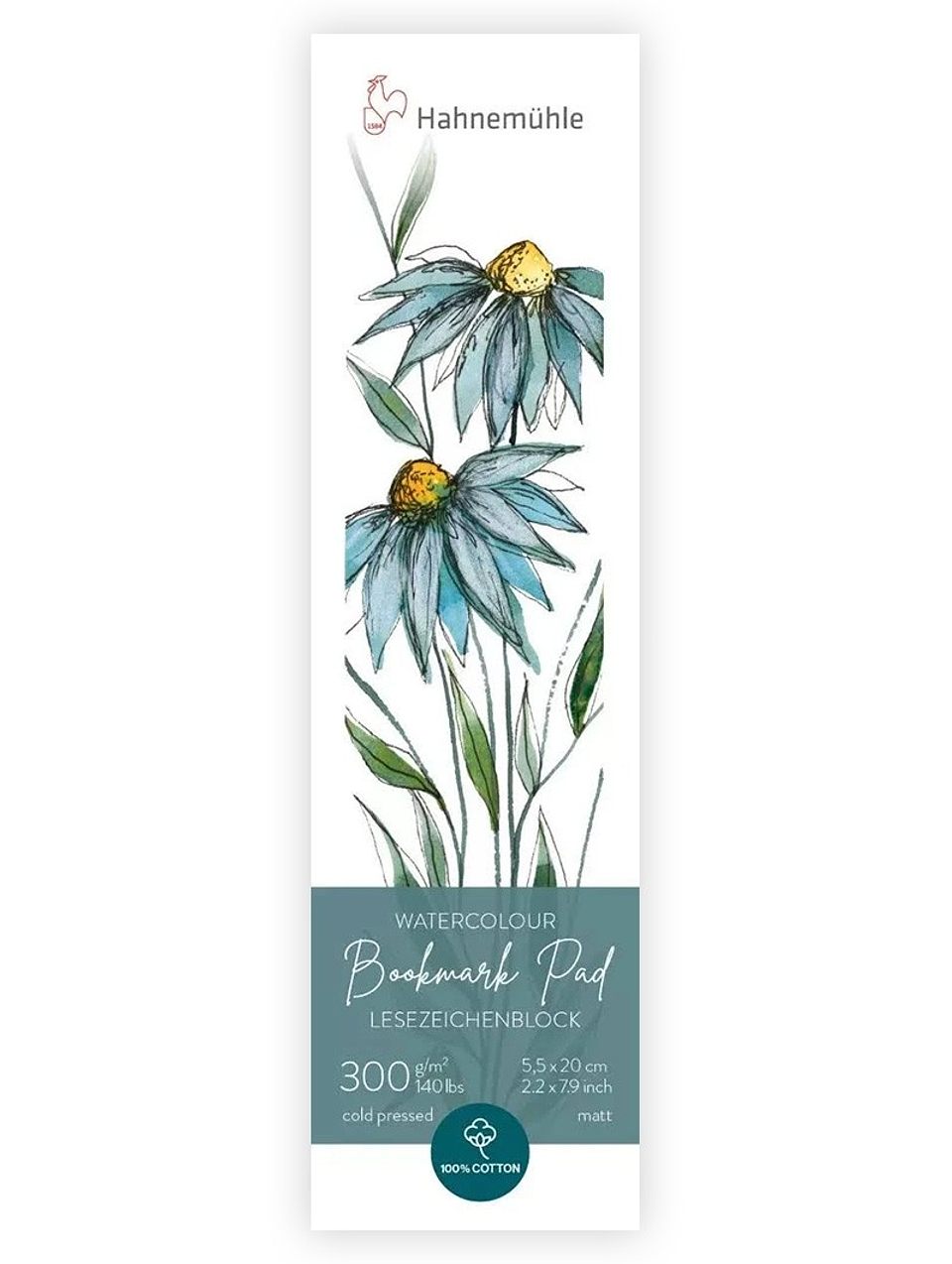 Block Marcapáginas Papel de Acuarela Hahnemühle – 15 hojas 5,5x20 cm, 300 g/m² 1