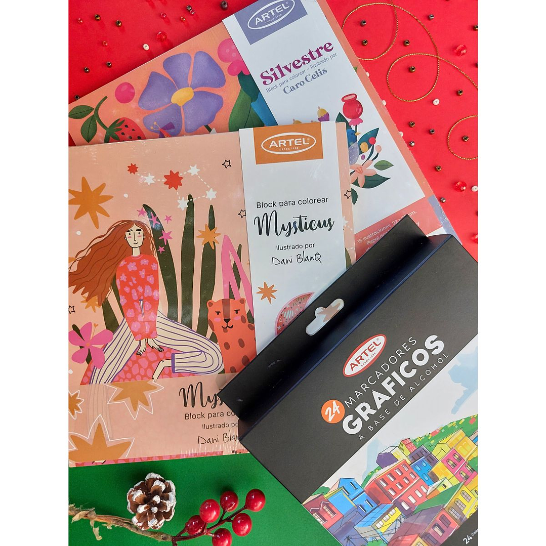 ⭐ Kit de Colorear para Adultos – Mysticus/Silvestre + Marcadores 2