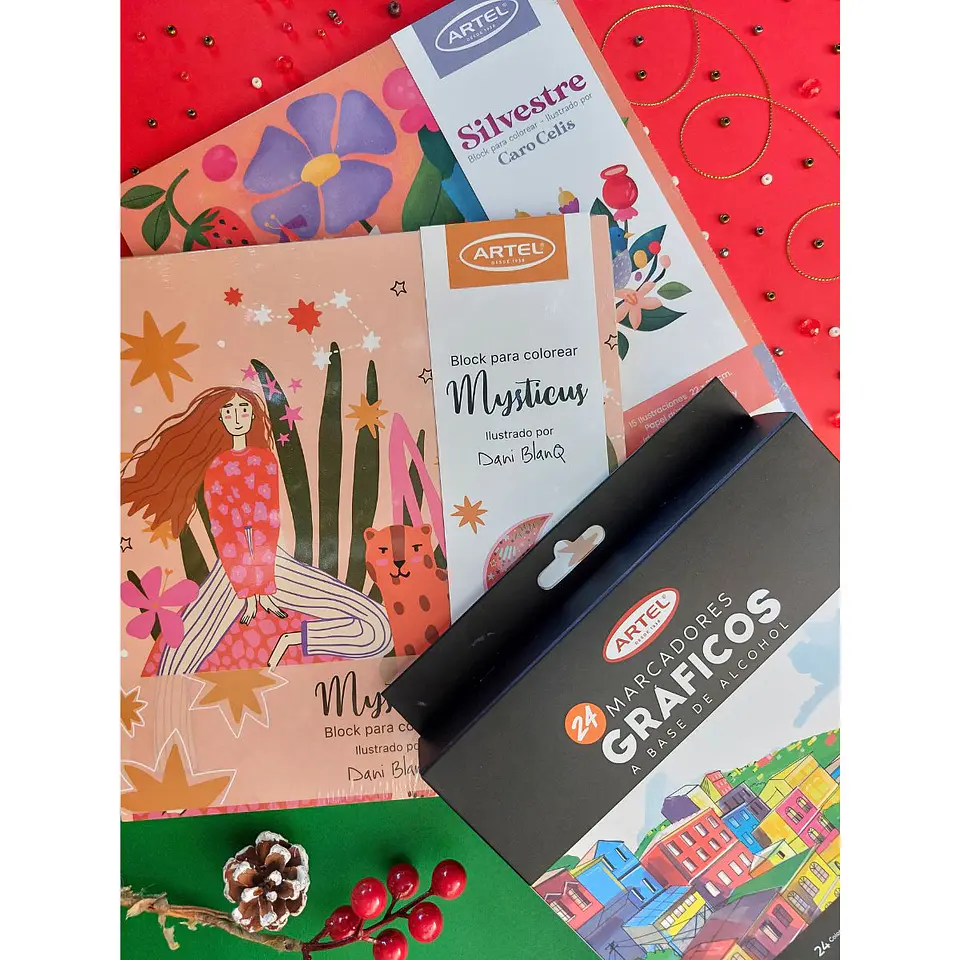 ⭐ Kit de Colorear para Adultos – Mysticus/Silvestre + Marcadores 2