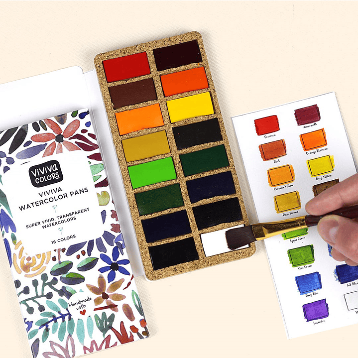 ⭐ Kit Acuarela Premium: Sketchbook 100% Algodón + Viviva Colors Pan 5