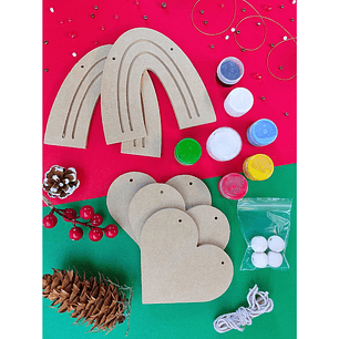 ⭐ Kit Guirnalda para Pintar – Arcoíris y Corazones