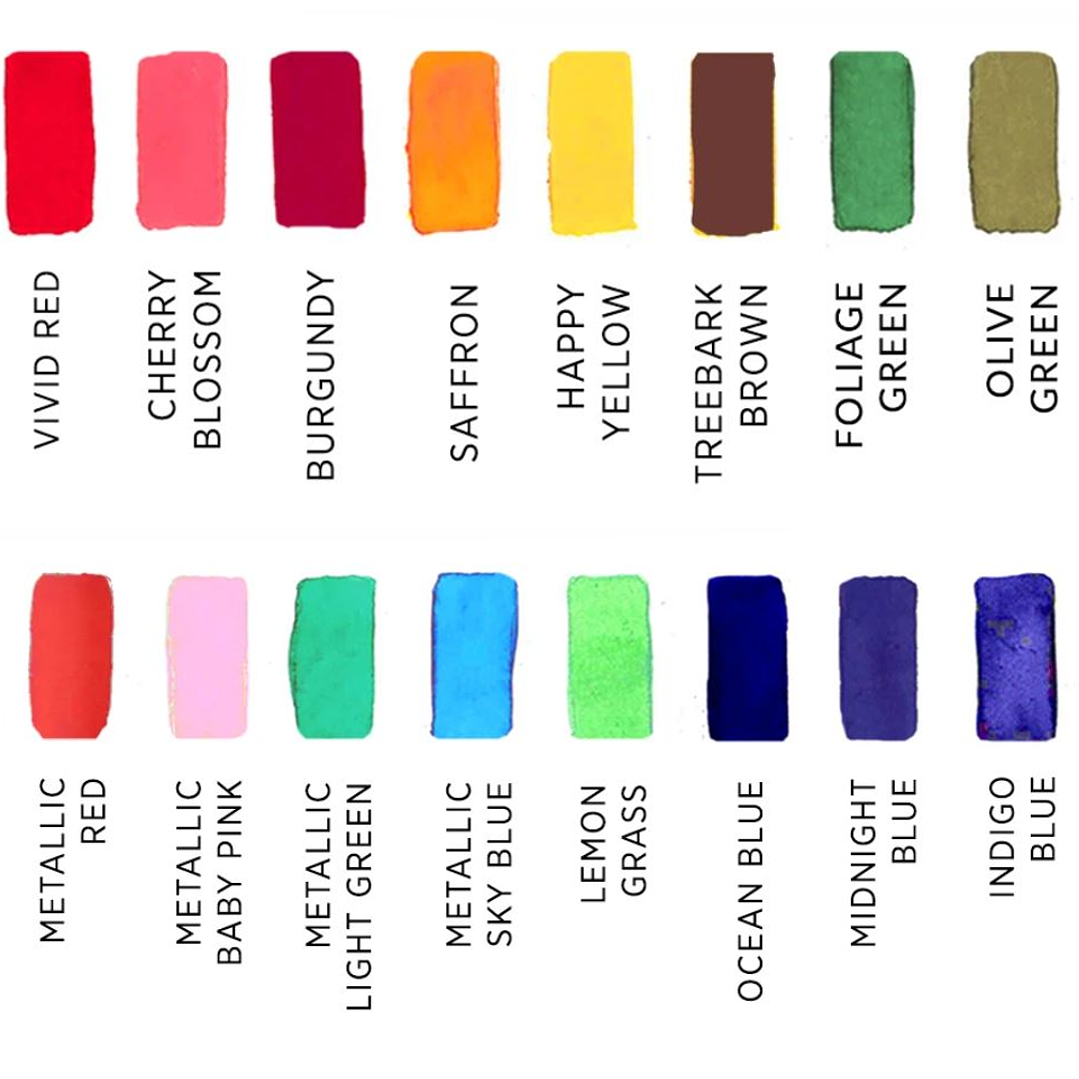 Acuarelas Viviva Colorsheets Primavera – Set Portátil de 16 Colores 7