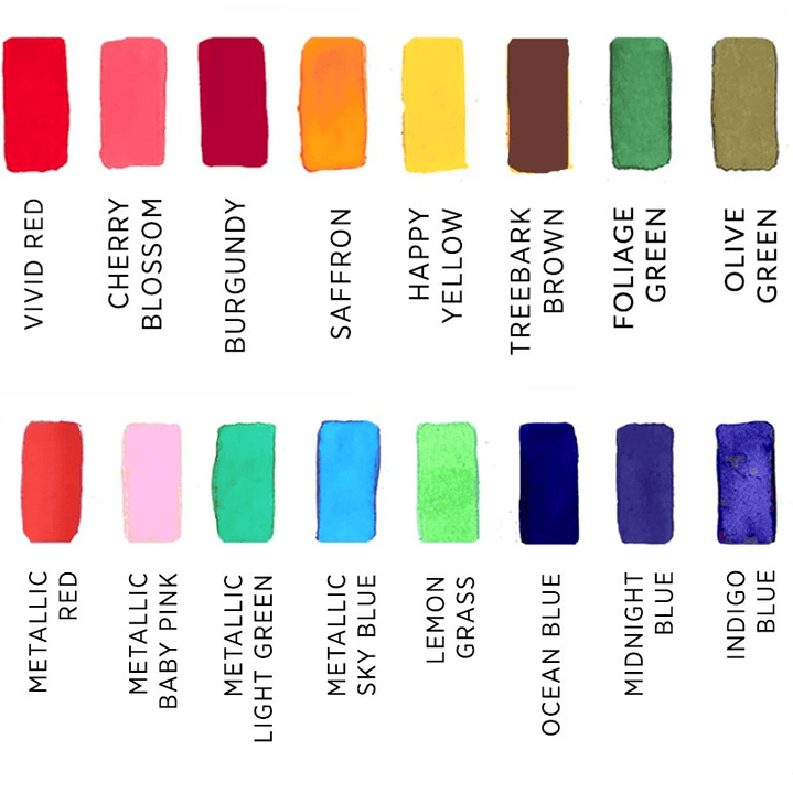 Acuarelas Viviva Colorsheets Primavera – Set Portátil de 16 Colores 7