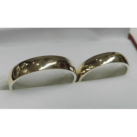 Argollas para matrimonio en oro plata lisas half round