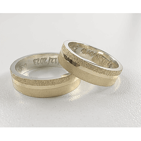 Argollas para matrimonio en oro plata texturas