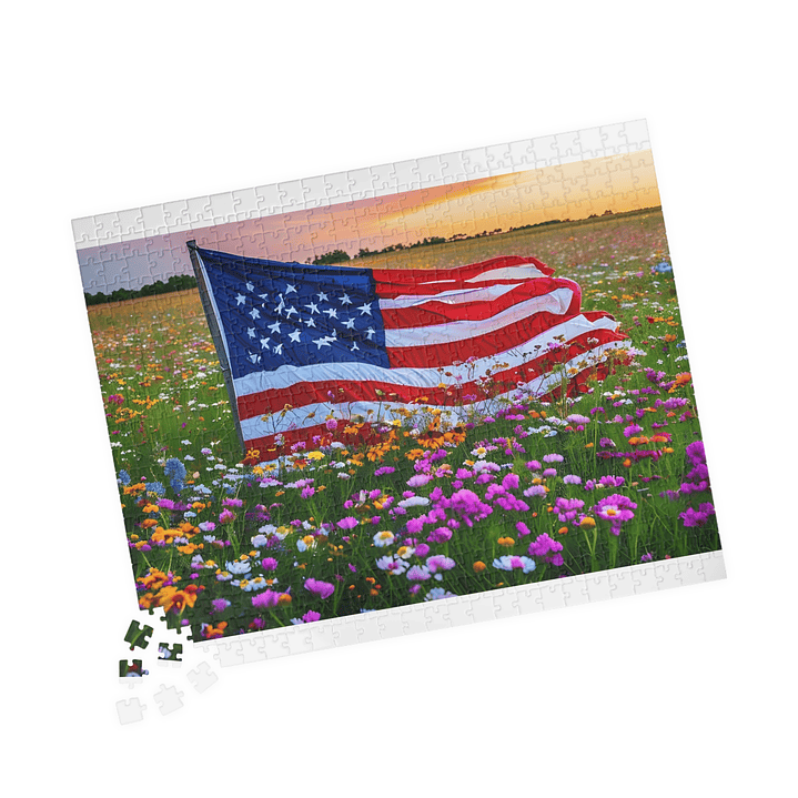 Patriotic Bloom: The Stars and Stripes Puzzle 7