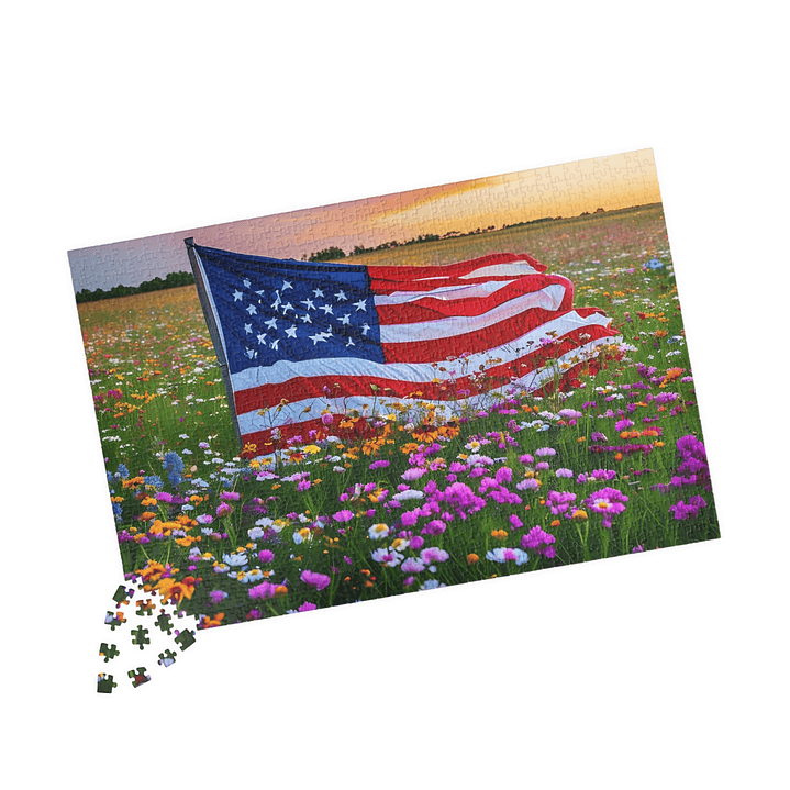 Patriotic Bloom: The Stars and Stripes Puzzle 8