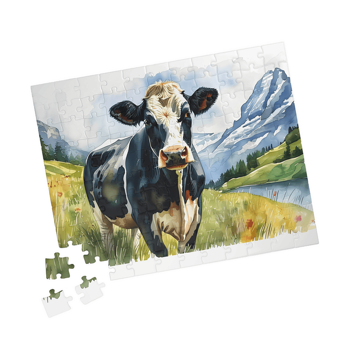 Pasture Grace: Watercolor Cow Puzzle 8