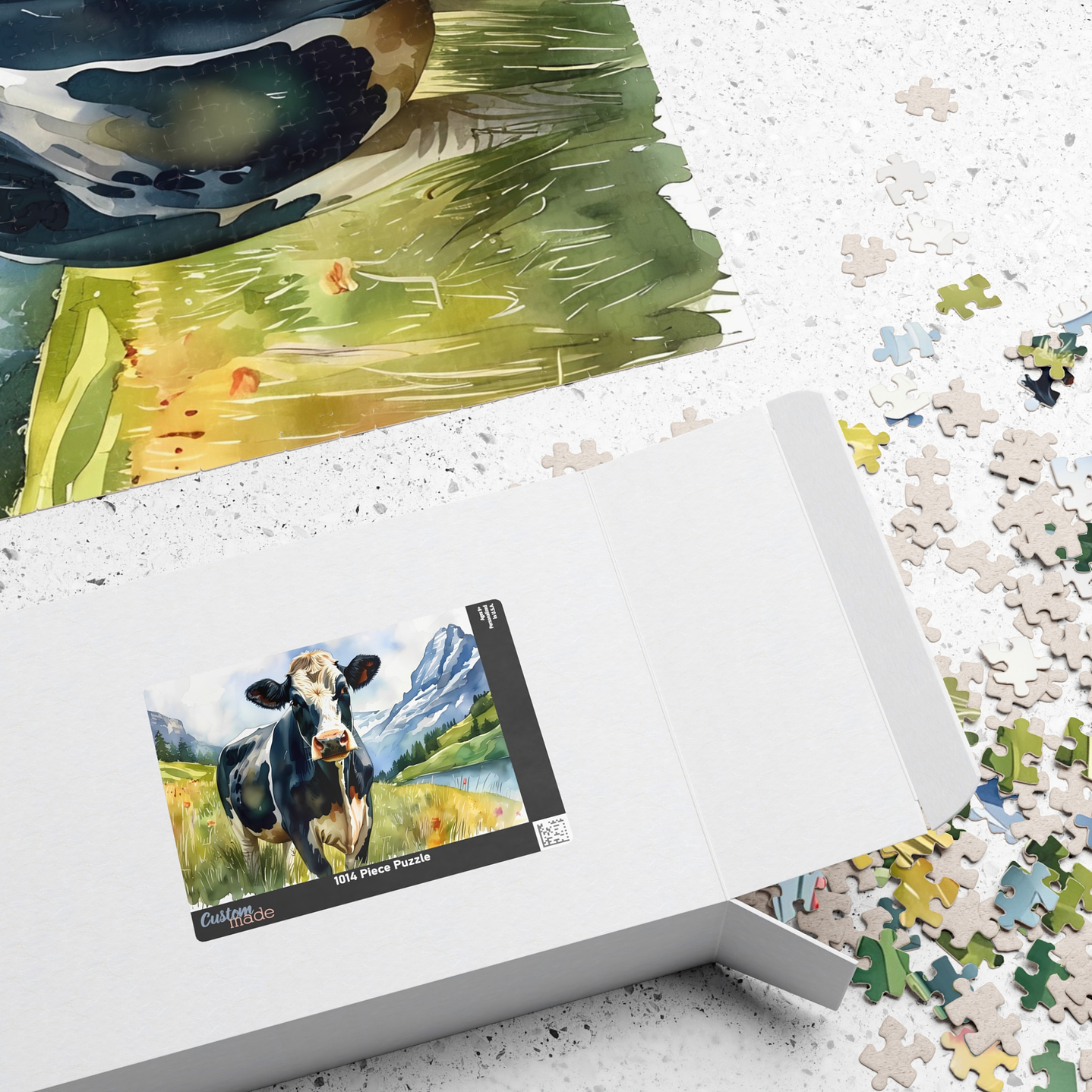 Pasture Grace: Watercolor Cow Puzzle 3