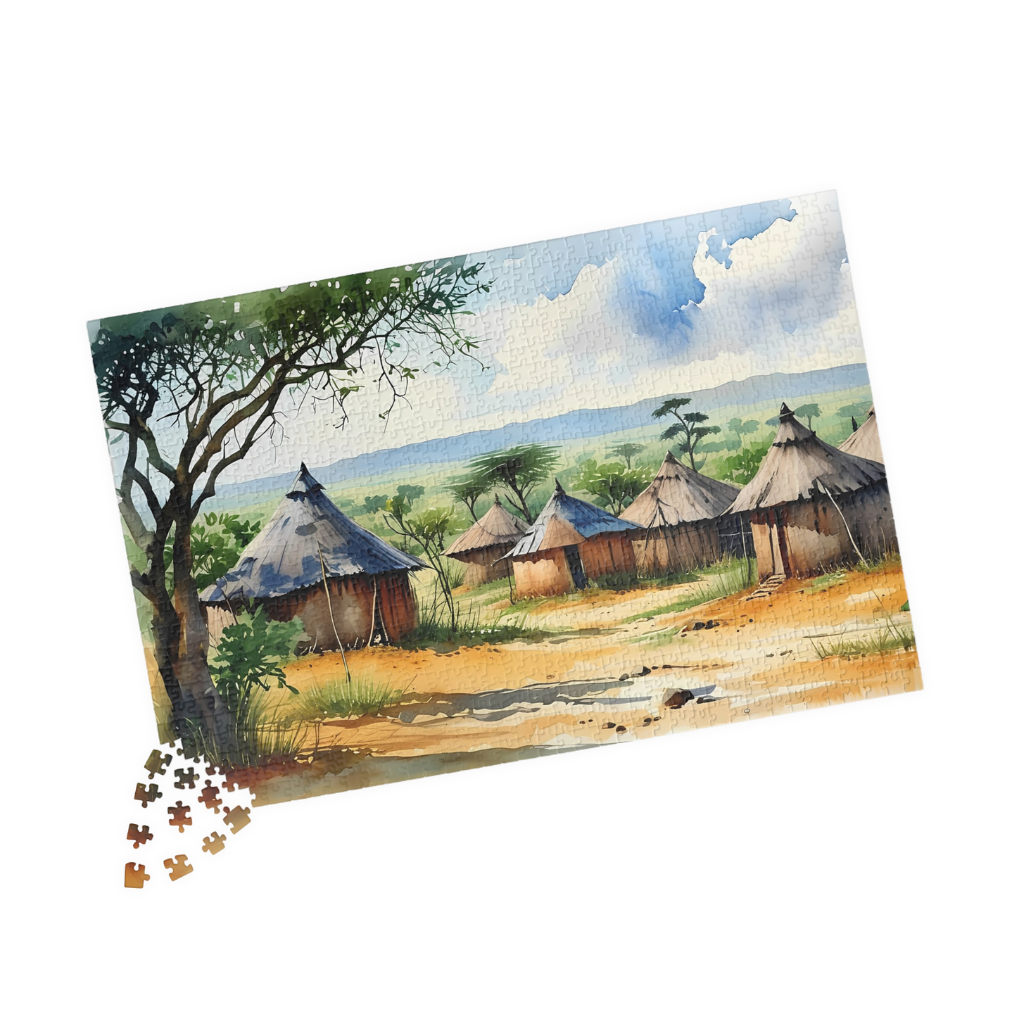 Safari Village: Watercolor Wonders of Kenya Puzzle 2