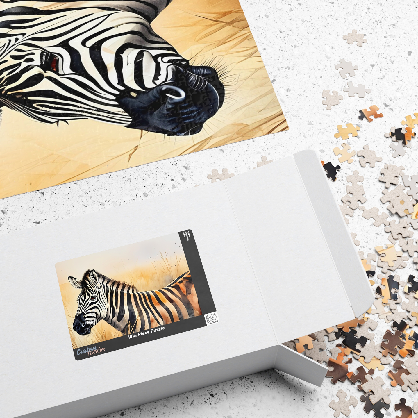 Savanna Stripes: Watercolor Zebra Puzzle 4