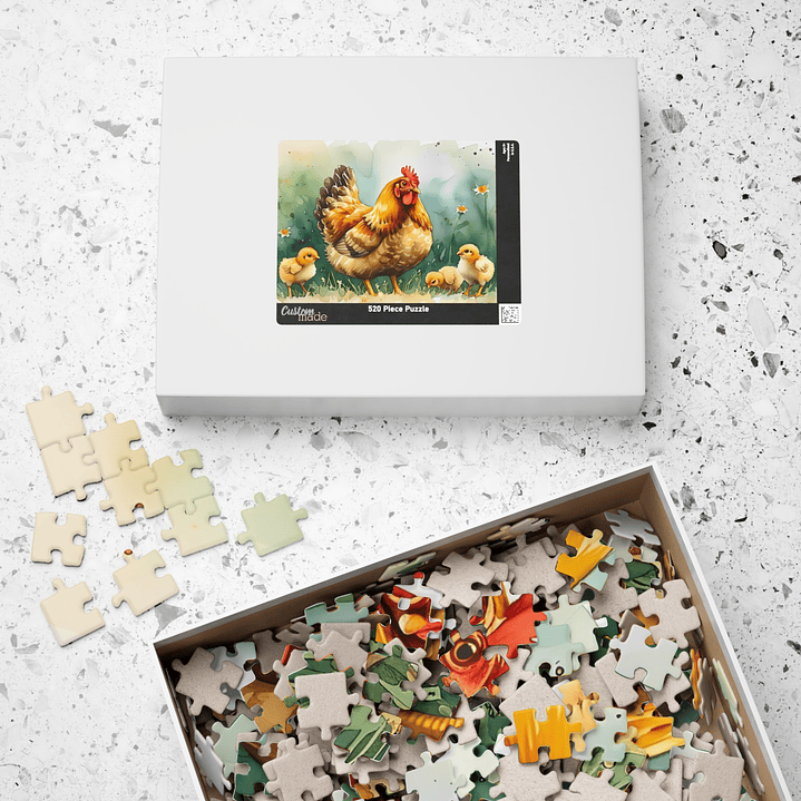 Country Charm: Watercolor Chicken Family Puzzle 2