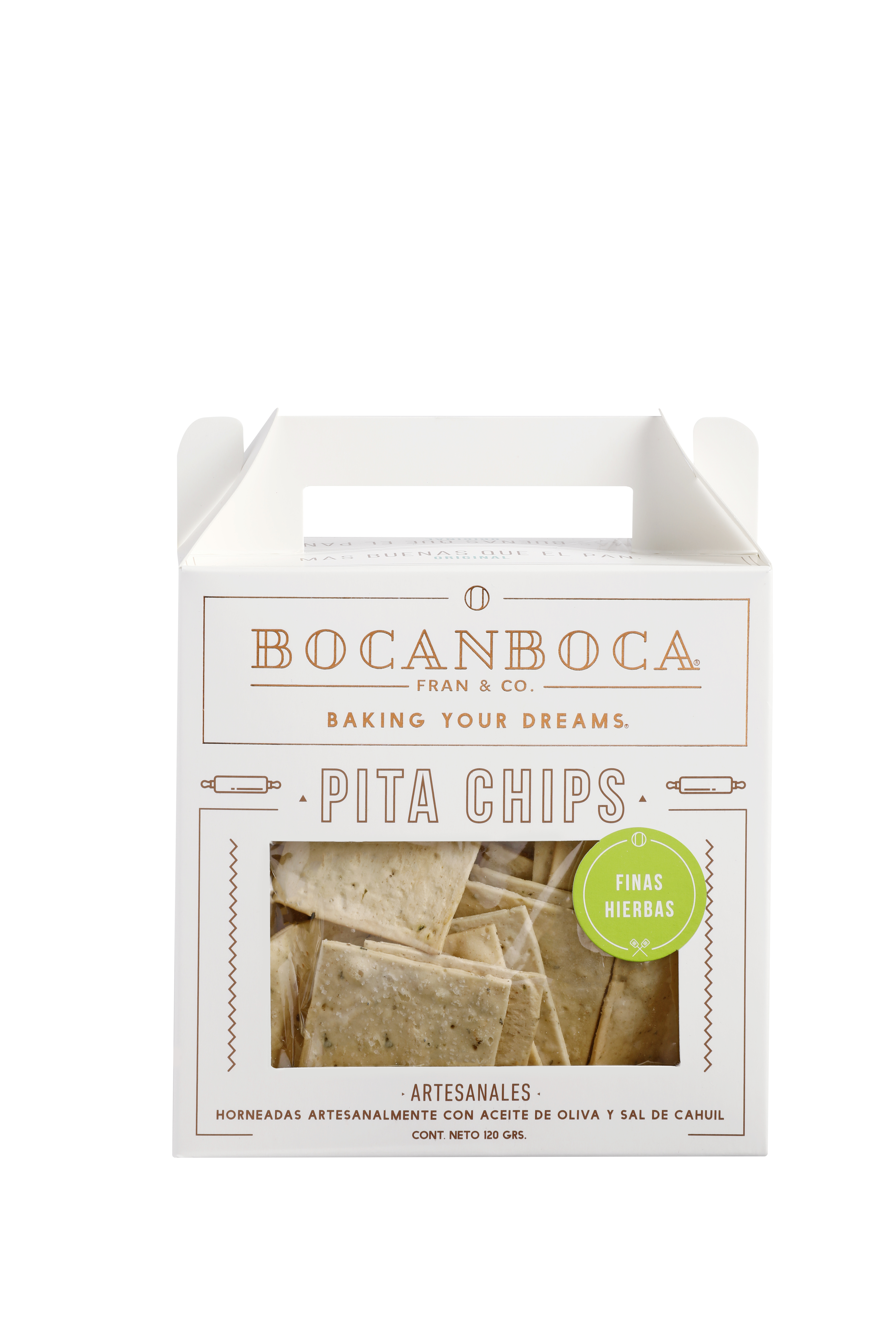 Pita chips finas hierbas (120g) Bocanboca