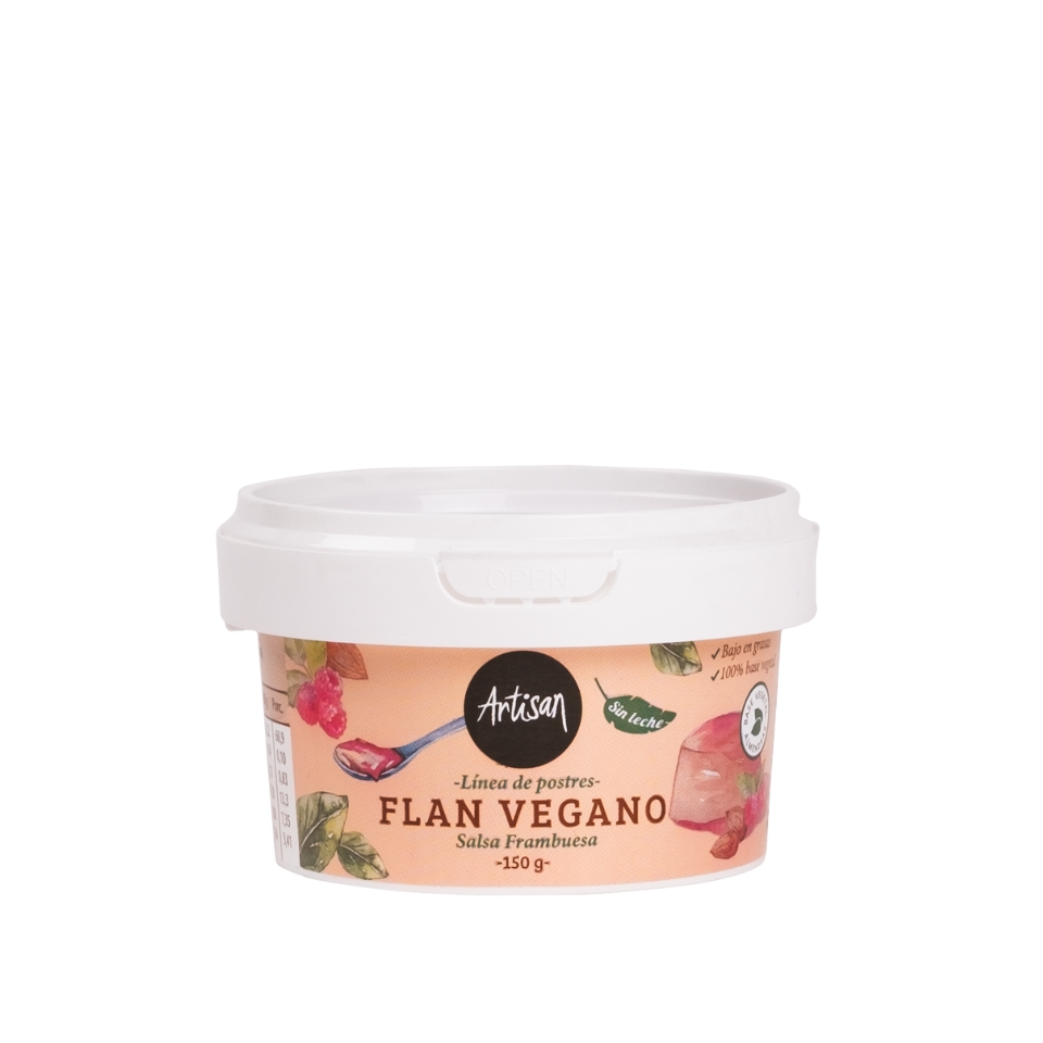 Flan Vegano Salsa Frambuesa 150g