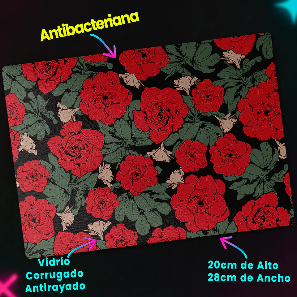 Tabla de cocina - Diseño Rosas 2