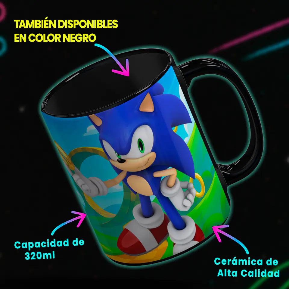 Taza 11oz - Diseño Sonic Classic 3