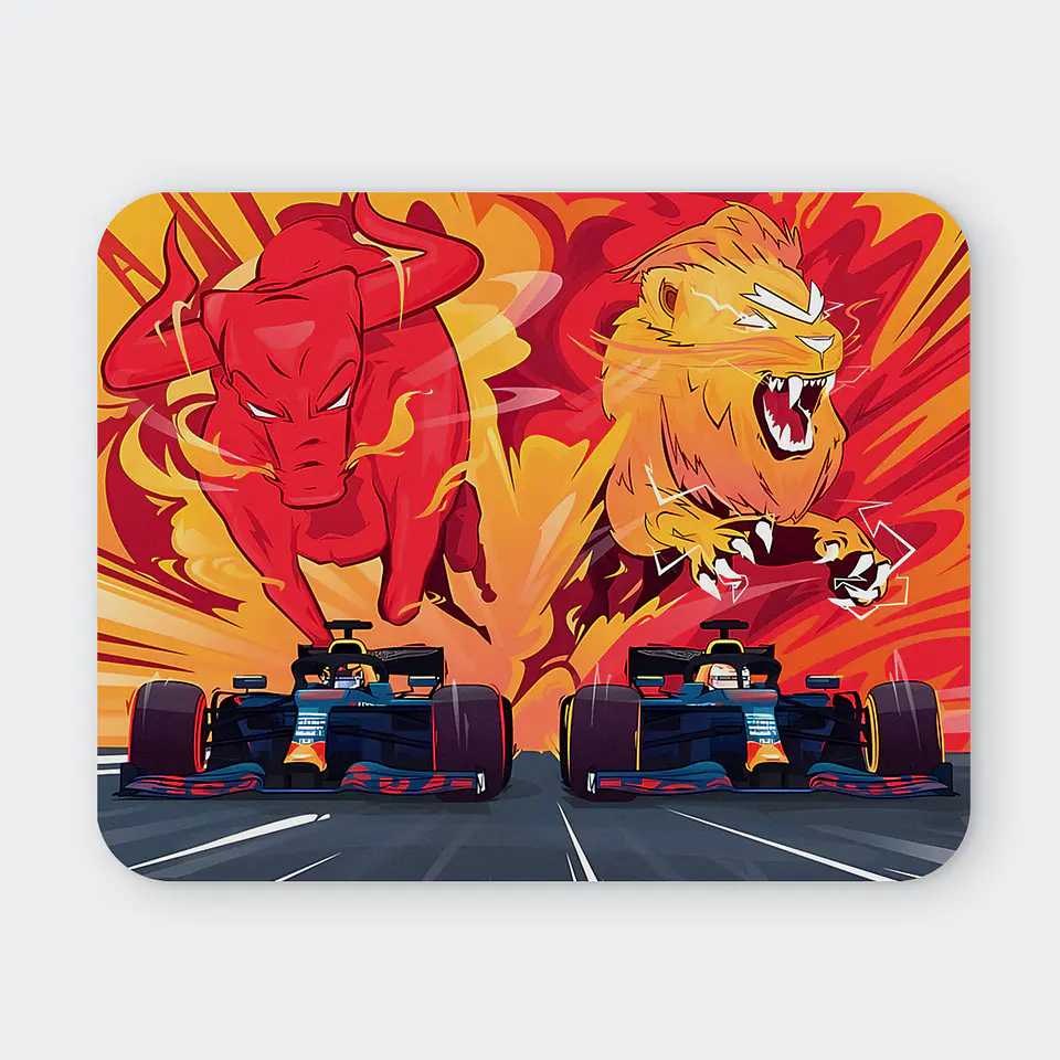 Mousepad 20x24 cm - Diseño Redbull Fire Grid 1