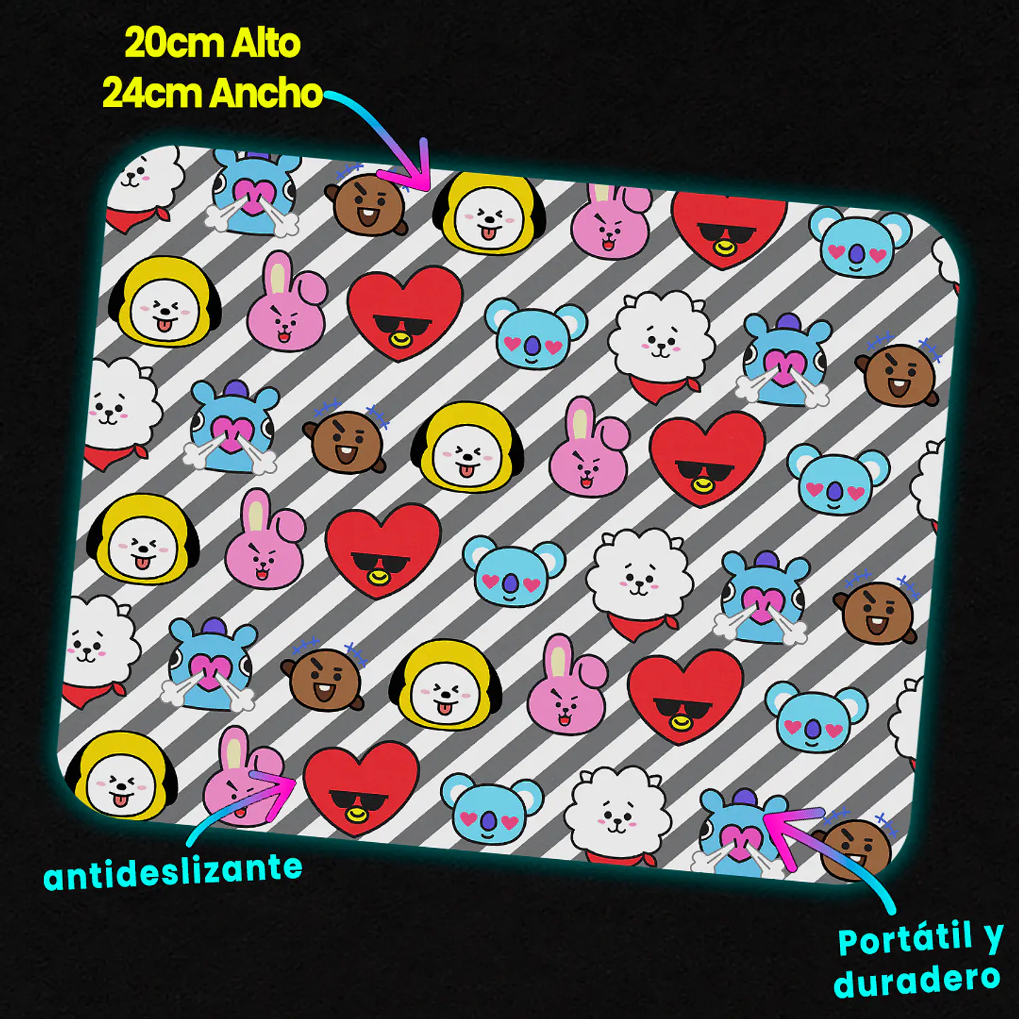 Mousepad 20x24 cm - Diseño BT21 Pop Parade 2