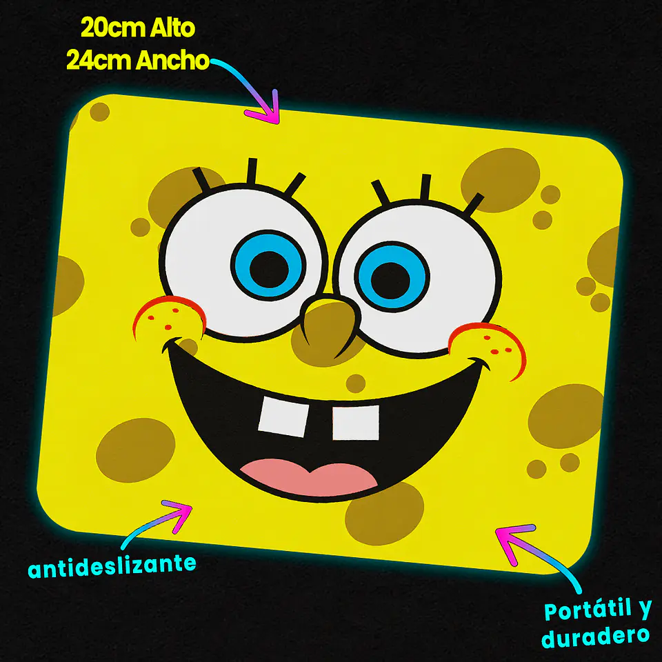 Mousepad 20x24 cm - Diseño Bob Esponja Smile 2