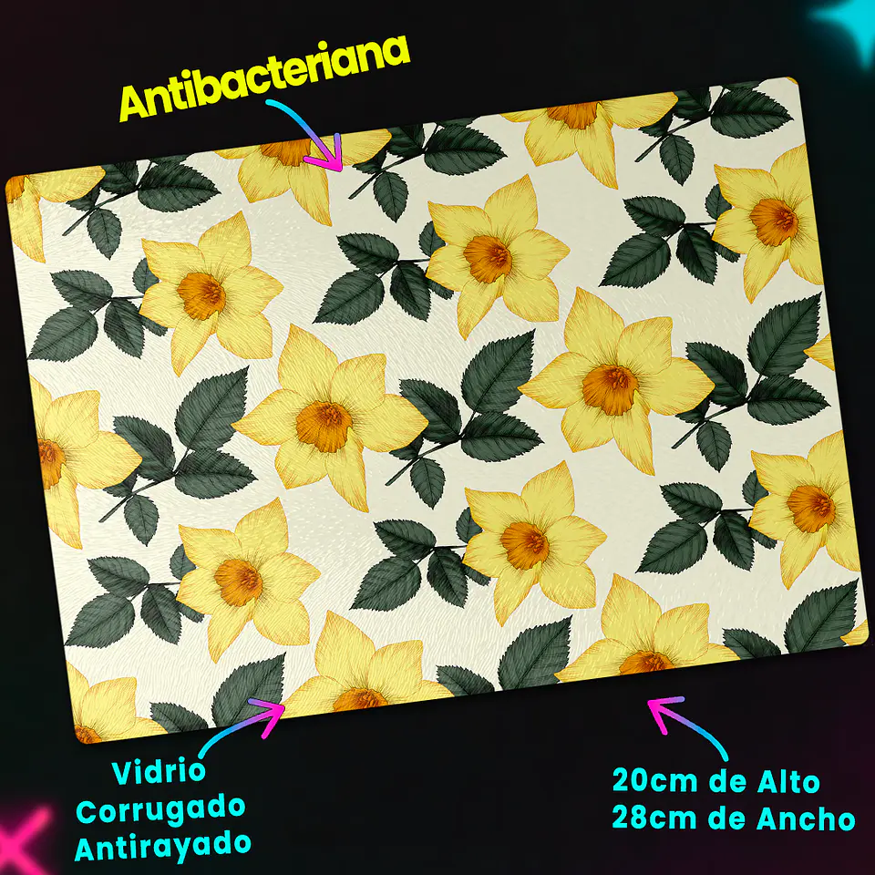 Tabla de cocina - Diseño Girasoles Vintage 2