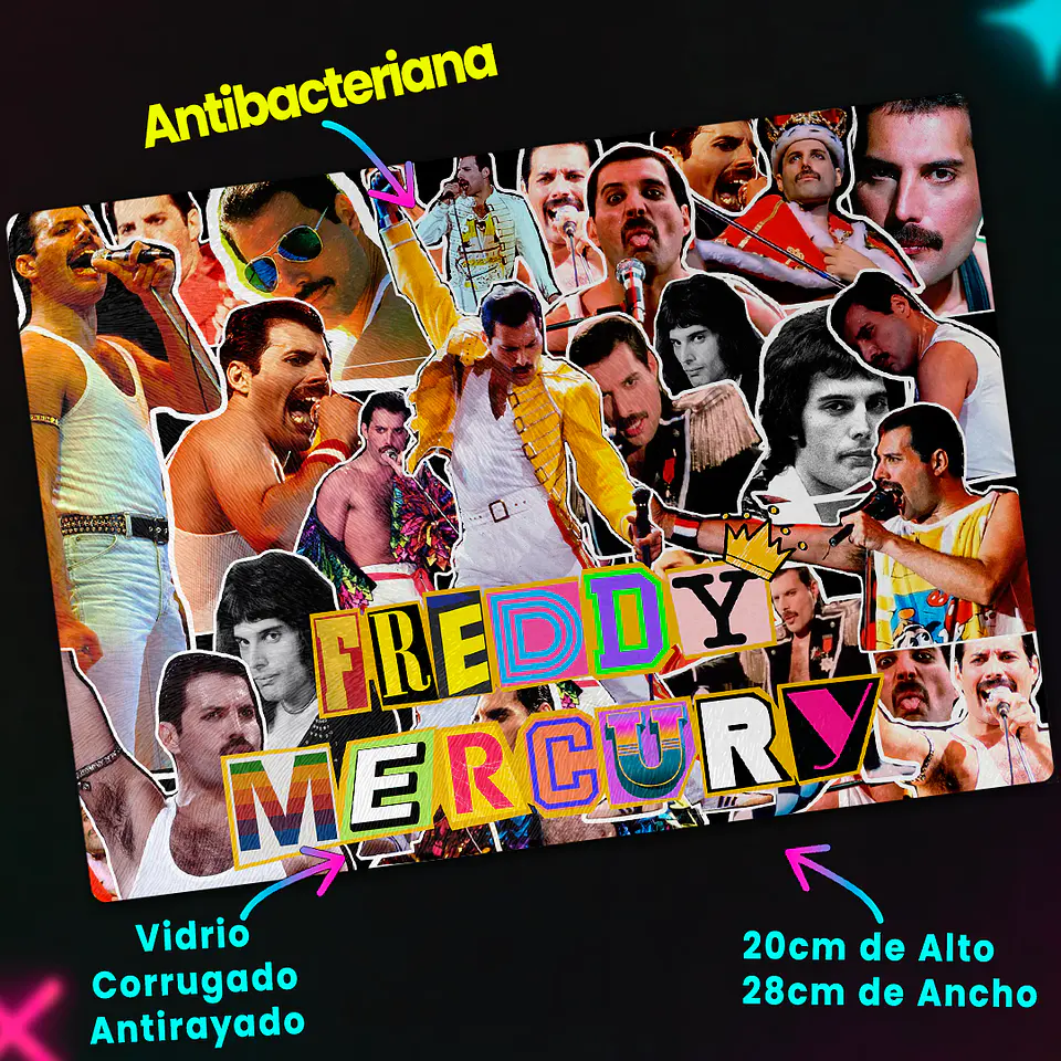 Tabla de cocina - Diseño Freddie Mercury Live Collage 2