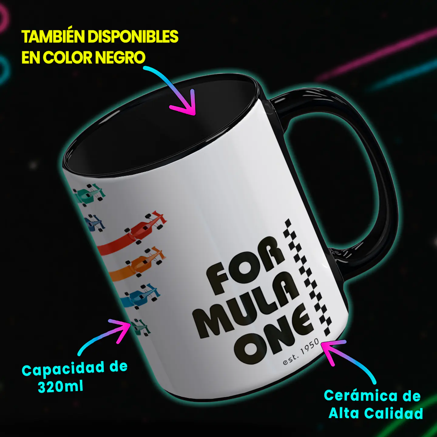 Taza 330ml - Diseño Fórmula One Retro 3