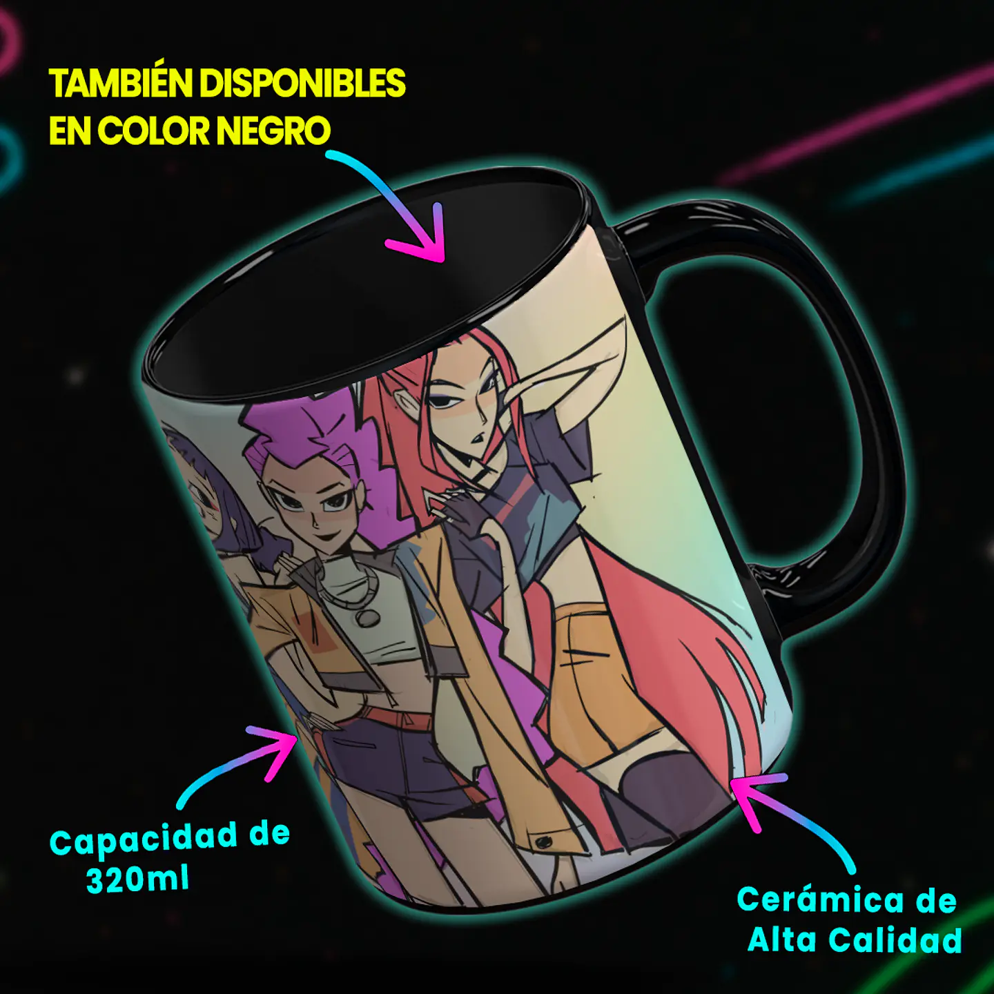 Taza 330ml - Diseño Huntrix Attitude 4