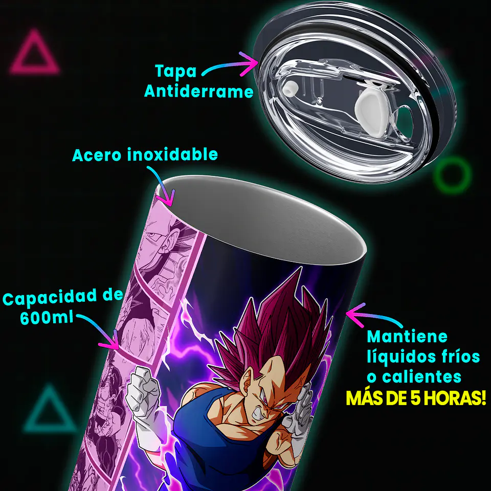 Vaso térmico 600ml - Diseño Vegeta Ultra Ego 4