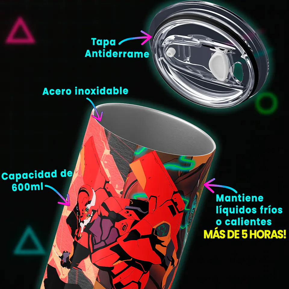 Vaso térmico 600ml - Diseño EVA Crimson Impact 3