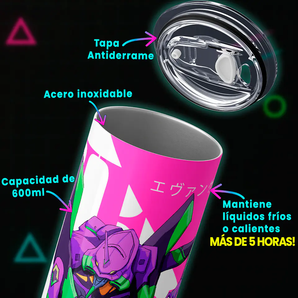 Vaso térmico 600ml - Diseño EVA Neon Drop 5