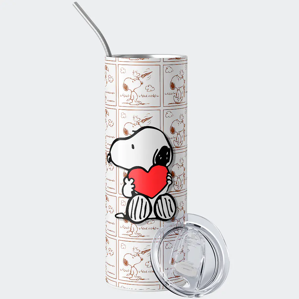 Vaso térmico 600ml - Diseño Snoopy Heart Strip 2