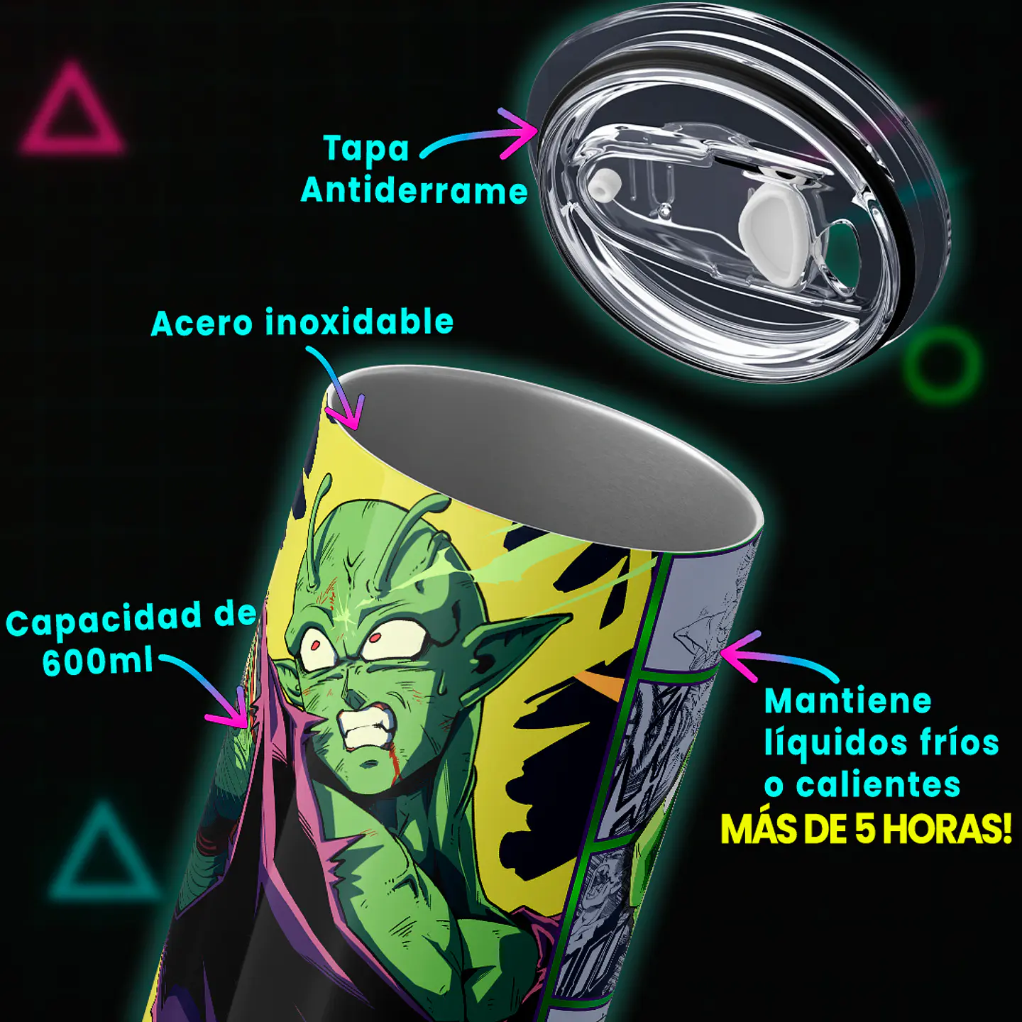 Vaso térmico 600ml - Diseño Piccolo Green Storm 4