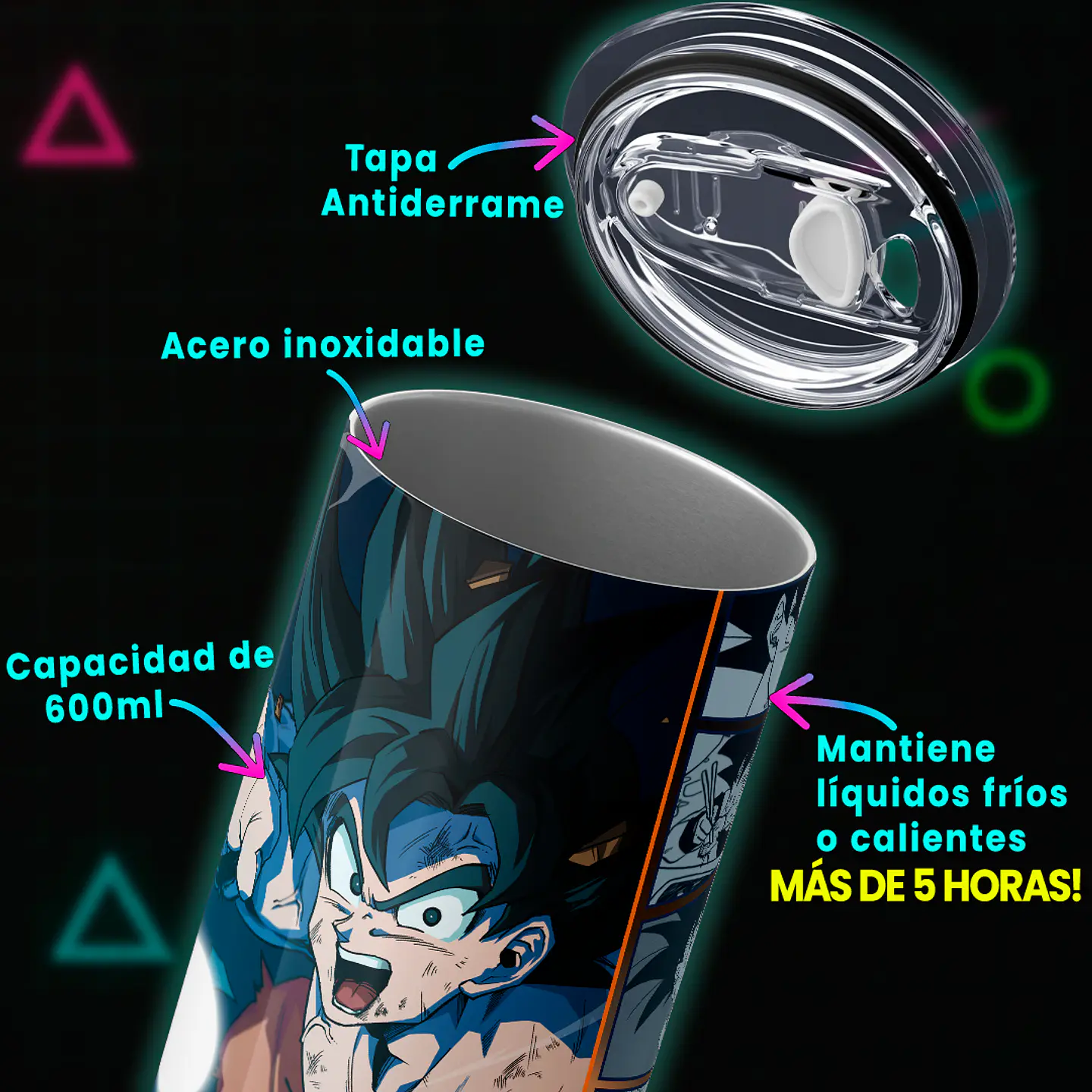 Vaso térmico 600ml - Diseño Goku Kame Pulse 4