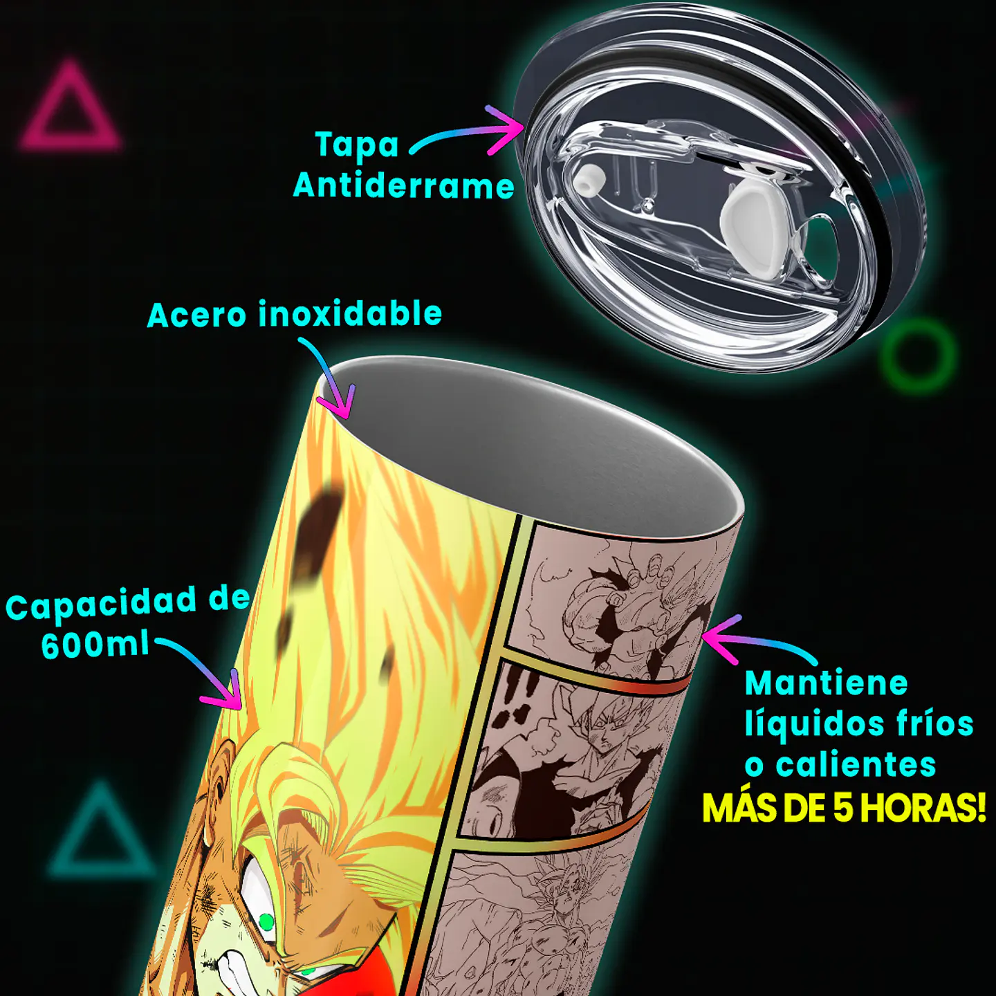 Vaso térmico 600ml - Diseño Goku Last Flame 4