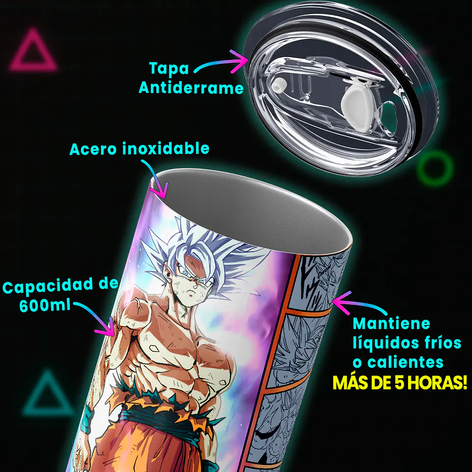 Vaso térmico 600ml - Diseño Goku Divine Aura 4