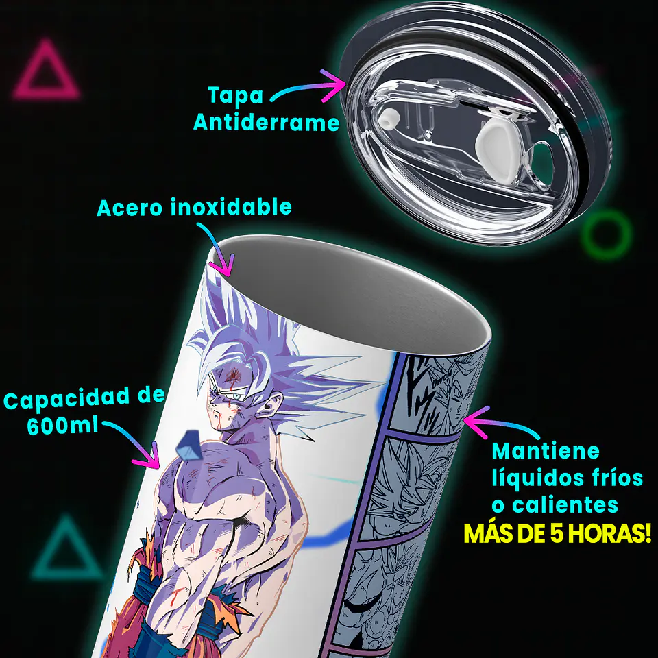 Vaso térmico 600ml - Diseño Goku Silver Instinct 4