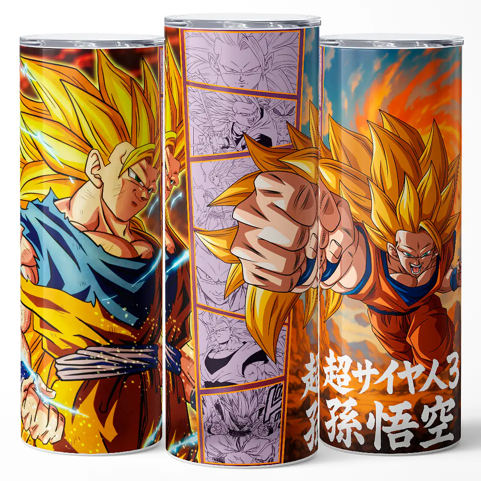 Vaso térmico 600ml - Diseño Goku SSJ3 Golden Warrior 3
