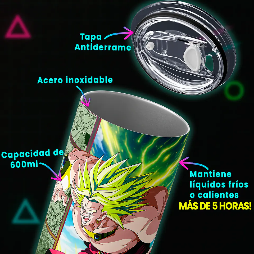 Vaso térmico 600ml - Diseño Broly Berserker Rage 3