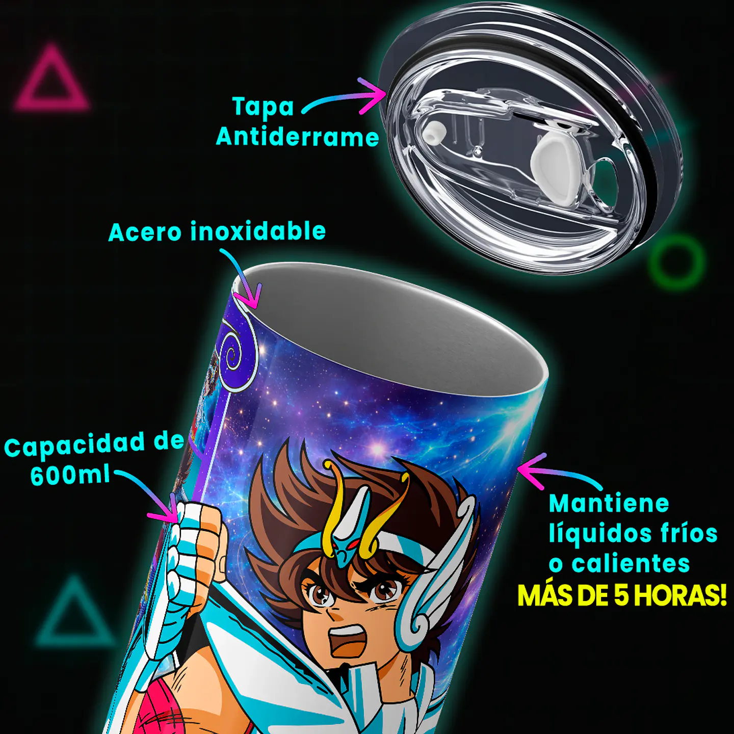 Vaso térmico 600ml - Diseño Seiya de Pegaso 4
