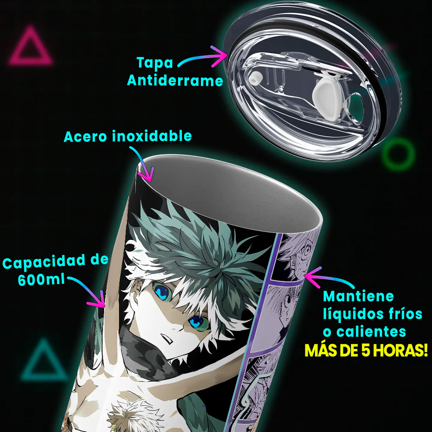 Vaso térmico 600ml - Diseño Killua Godspeed Flash 4