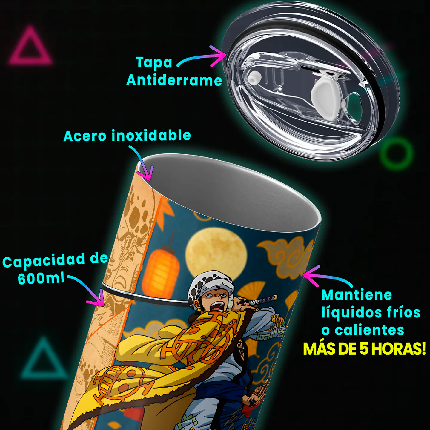 Vaso térmico 600ml - Diseño Law Surgeon of Wano 4