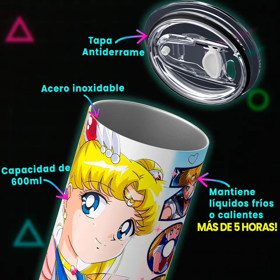 Vaso térmico 600ml - Diseño Sailor Moon Cosmic Prism 4