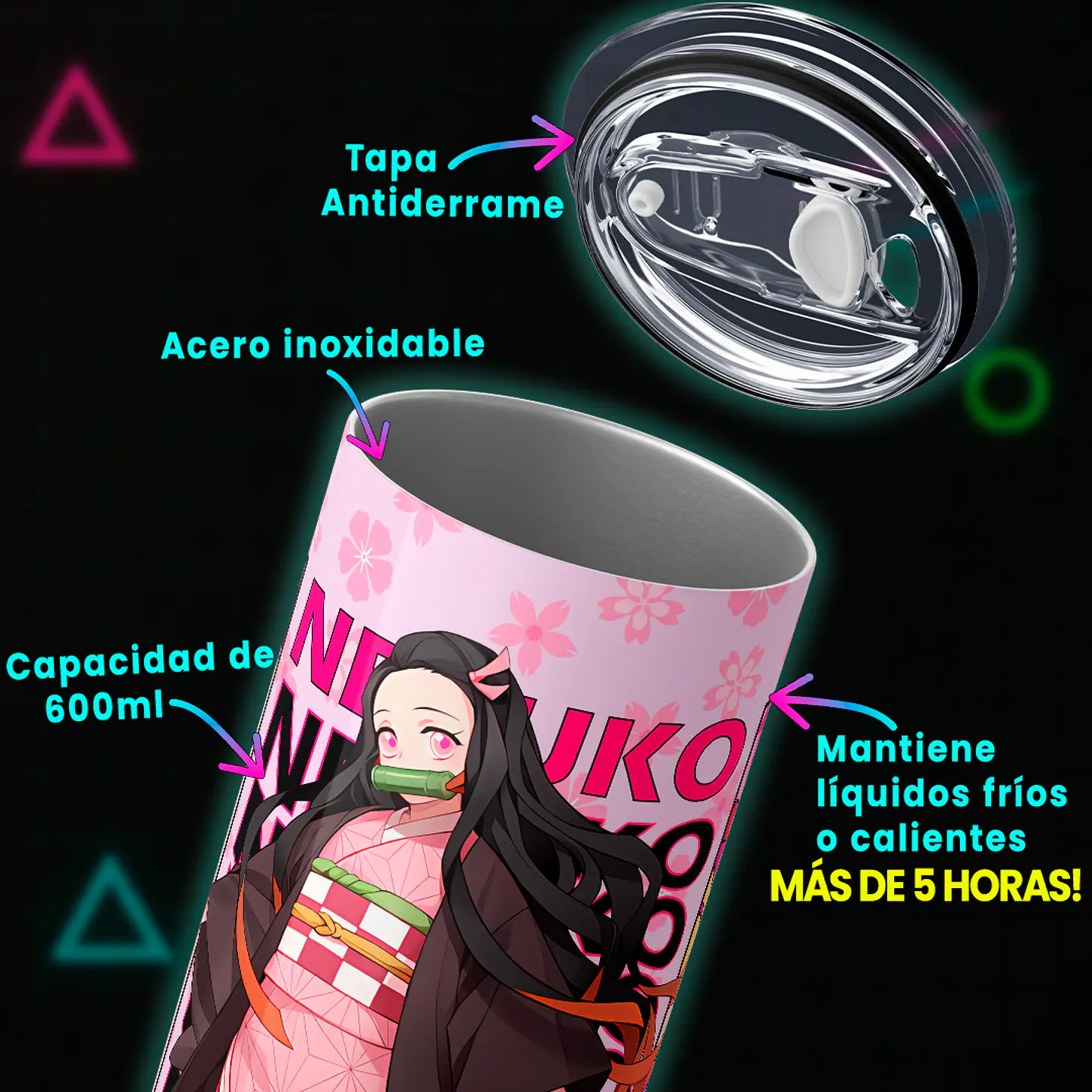 Vaso térmico 600ml - Diseño Nezuko Sakura Blossom 4