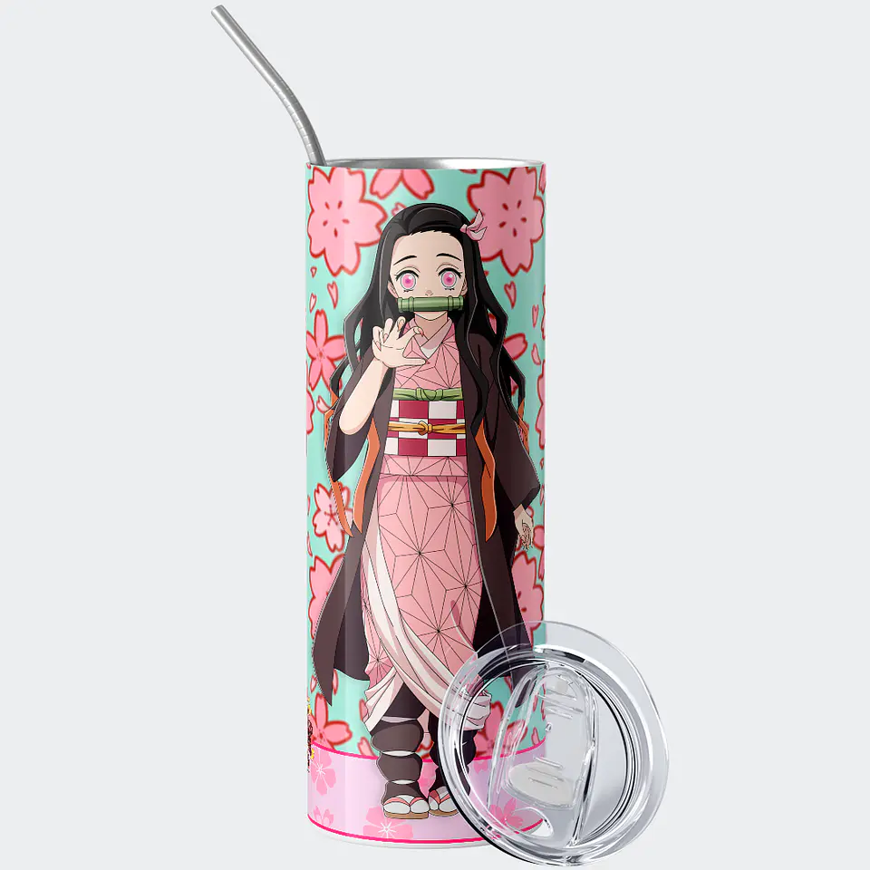 Vaso térmico 600ml - Diseño Nezuko Menthe Sakura 2