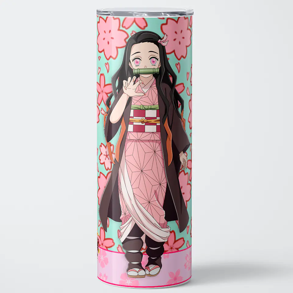 Vaso térmico 600ml - Diseño Nezuko Menthe Sakura 1