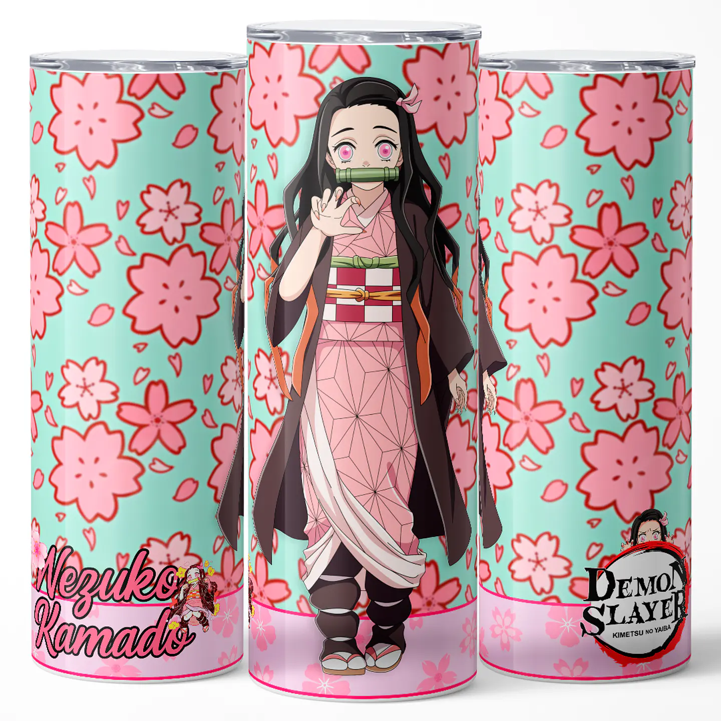 Vaso térmico 600ml - Diseño Nezuko Menthe Sakura 3
