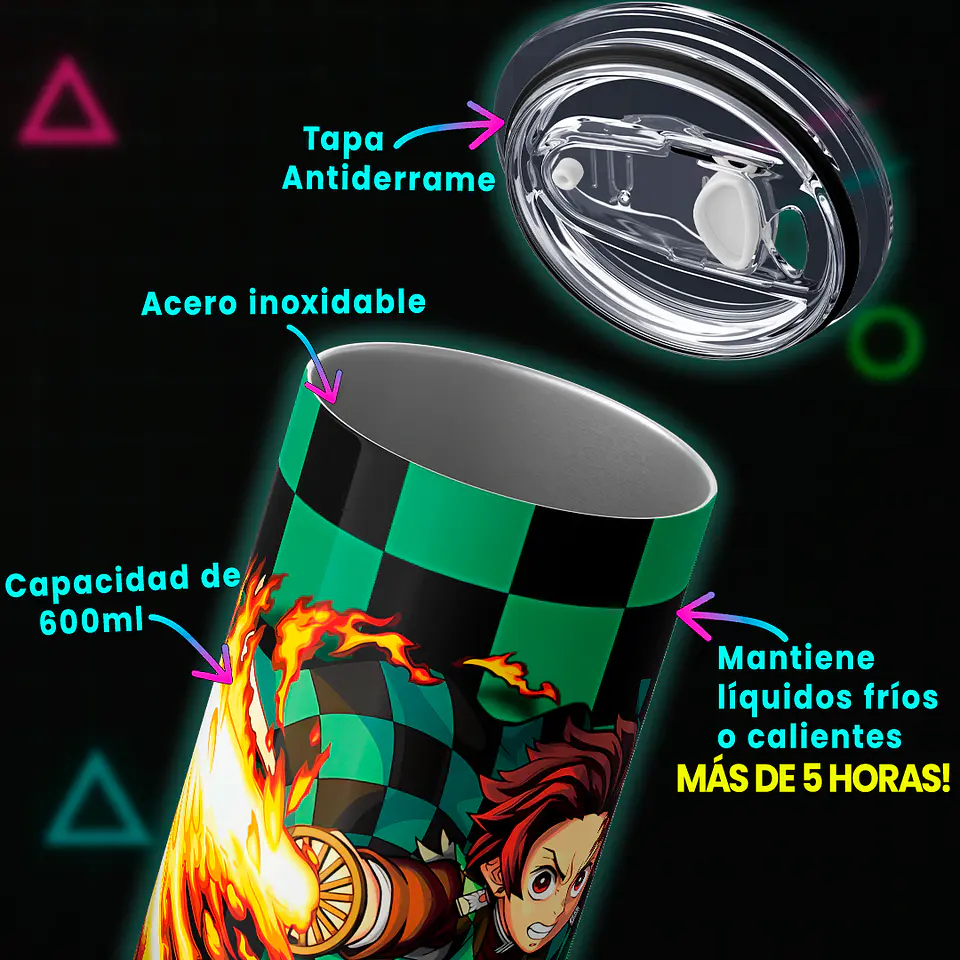 Vaso térmico 600ml - Diseño Tanjiro Hinokami Spirit 4