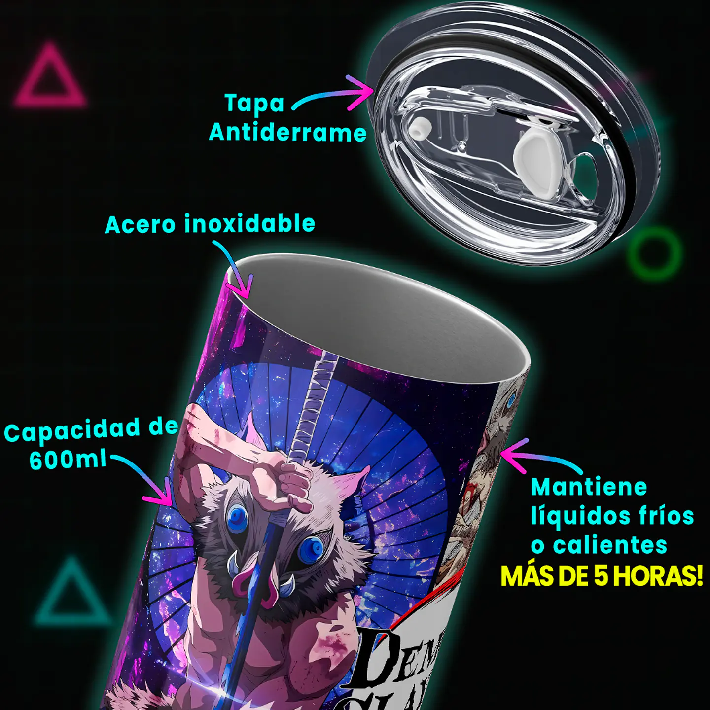 Vaso térmico 600ml - Diseño Inosuke Beast Spirit 4